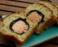 Cake wasabi sésame, cœur de sushi