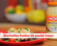 Brochettes froides de poulet-mayo