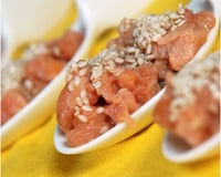 Tartare de saumon sésame, gingembre