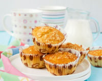 Muffins noix de coco coeur coulant à l'abricot sans matières grasses