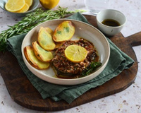 Tournedos de saumon rôti et pommes de terre au persil