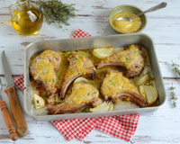 Côtelettes d'agneau à la moutarde et au miel