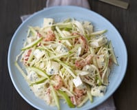 Coleslaw à la pomme verte, écrevisse et Bresse Bleu