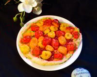 Tarte fine aux tomates multicolores et moutarde au miel et épices