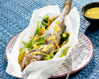Merlan en papillote sauce safran