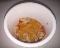 Verrines chaudes de poulet et tomates