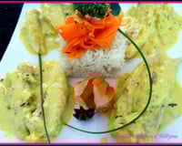 Queue de lotte safranée sauce moutarde