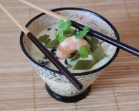 Flan japonais Chawanmuchi avec les bouillons Ariaké