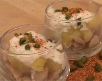 Verrines de boudin blanc à la pomme