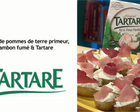 Toasts de pommes de terre Primeur, jambon fumé & Tartare