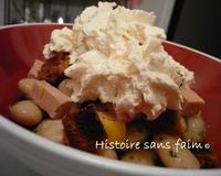 L'association du haricot de Soissons avec un produit noble comme le foie gras me semblait à l'évidence excellent et présenté en chantilly, le foie gras ne pouvait qu'apporter…