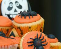 Cupcakes d'Halloween vanille et petites araignées
