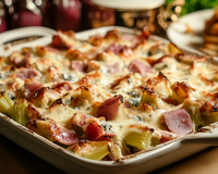 Gratin de céleri au bleu et au jambon