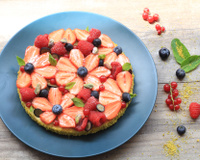 Tarte fleurs aux fruits rouges
