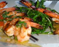 Crevettes marinées à la coriandre