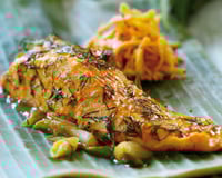 Portion de saumon à l'étouffée