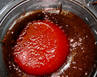 Mousse de chocolat à la gelée rouge