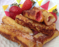 Roulé de fraise façon pain perdu