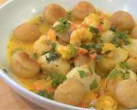 Crevettes et saint-jacques à la clémentine et au safran