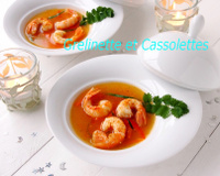 Nage safranée de langoustines aux petits légumes