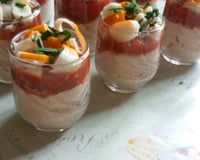 Verrines de thon, tomates, surimi