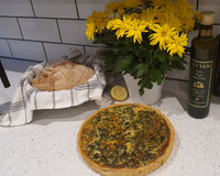 Quiche aux herbes fraiches, saumon et moutarde