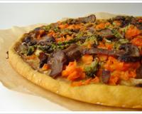A mi-chemin entre la pizza et la tarte, sans gluten, sans produits laitiers et sans oeuf !