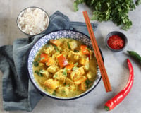 Curry de poulet et lait de coco au potimarron
