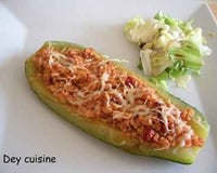 Courgettes farcies aux blancs de poulet