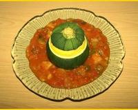 Des courgettes rondes farcies à la polenta et au fromage...