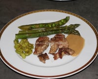 Ris de veau sauce champagne et légumes de printemps