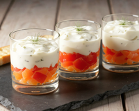 Verrine de saumon fumé et St Môret