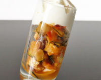 Verrines provençales et espuma de chèvre