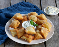 Ravioles frites à la Fourme d'Ambert