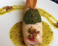Cabillaud farci au pesto en robe de jambon cru