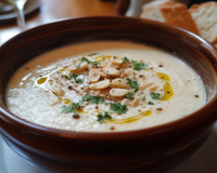 Ajo blanco de fenouil aux amandes et à l'huile d'origan maison