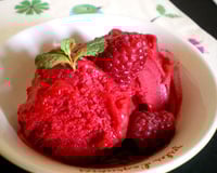 Sorbet express à la framboise (sans sorbetière)