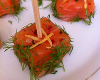 Cube de saumon gravlax