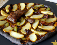 Pizza aux boudins noirs, pommes et patates douces