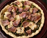 Tarte aux piments doux du Pays-Basque, fromage de brebis et ventrèche.