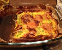 Tarte légère jambon , courgettes et chèvre gratiné