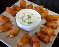 Goûtez à la saveur de ces mini-brochettes de Saint-Jacques à la noix de coco !