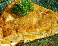 Gâteau de carottes sautées aux lardons et fromage