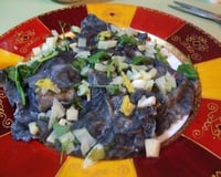 Raviolis noirs aux fruits de mer et paprika fumé