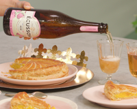 Galette des rois au potimarron, chèvre frais et miel