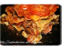 Lasagnes aux aubergines et jambon cru