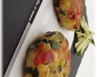 Galette de courgettes aux dés de saumon
