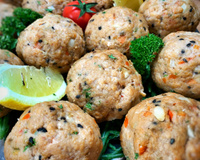 Boulettes aux crevettes, poivron et sauce soja