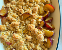 Crumble aux mirabelles et pommes