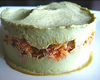 Emietté de cabillaud au chorizo et mousse d'avocat